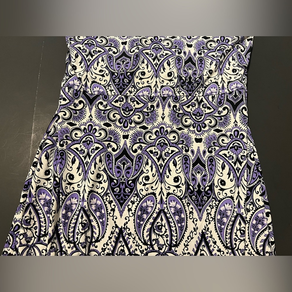 Apt 9 Womens Size S Purple & White Paisley Design Knee Length Dress Sleeveless - Picture 10 of 16